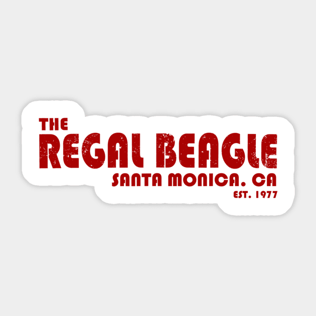 The Regal Beagle Est 1977 Sticker by Rojio